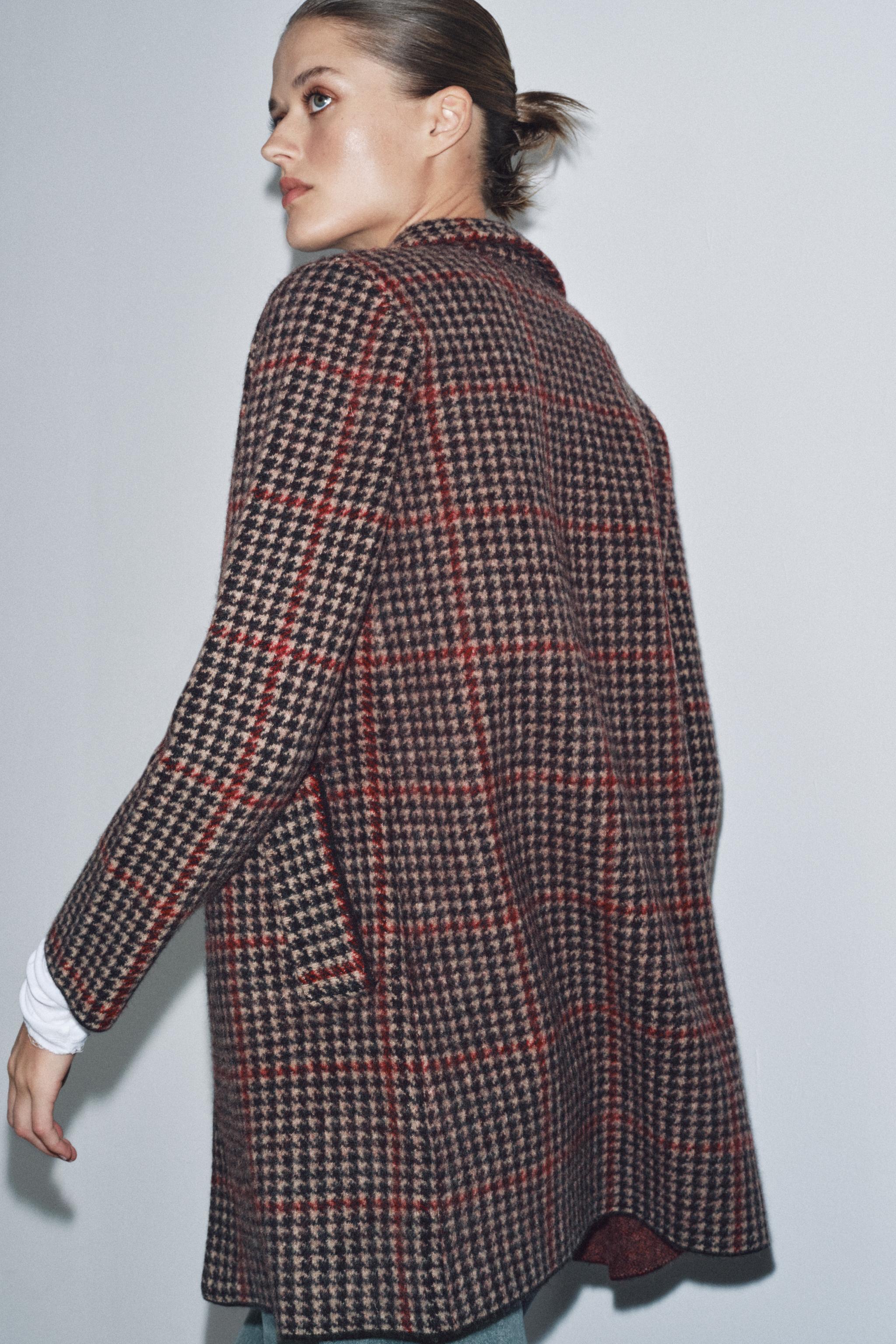 100% WOOL HOUNDSTOOTH COAT